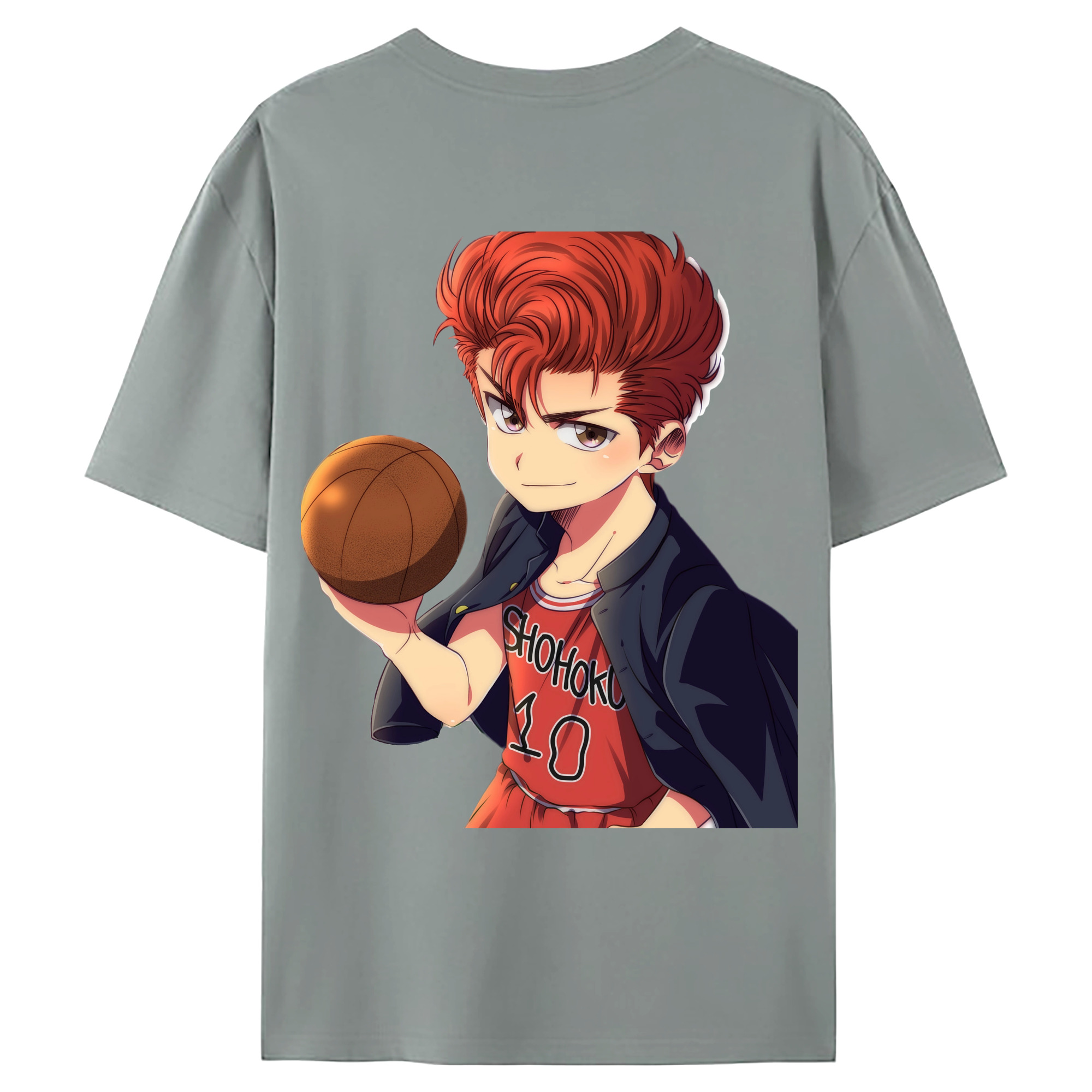 （画像用） SLAM DUNK／スラムダンク 綿100％ メンズ半袖Tシャツ（バックプリント） 通気性